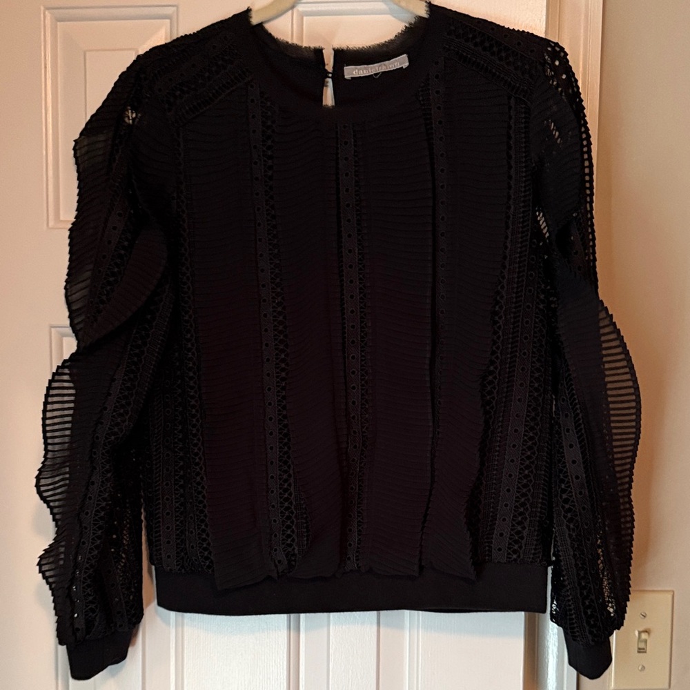 Anthropologie Black Textured Blouse